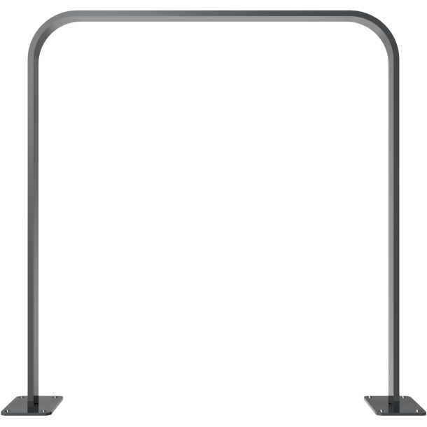 Lean-on hoop made of flat steel | 50 x 12 mm | in bent design | without cross bar | total width: 750 mm | hot-dip galvanized and coated DB 703